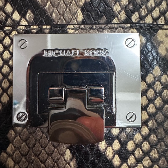 Michael Kors Tina Python Snake Embossed Satchel - Picture 9 of 11